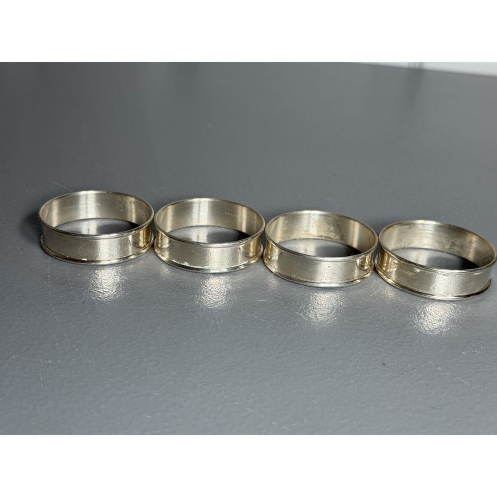 Set of 4 Vintage Lullaby Sterling Silver Napkin Rings #61 - 1 5/8" - 46 Grams